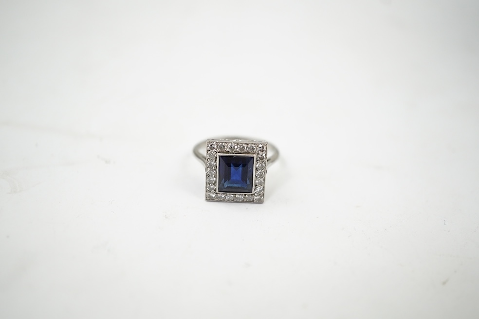 An Art Deco sapphire and diamond ring, 1920s